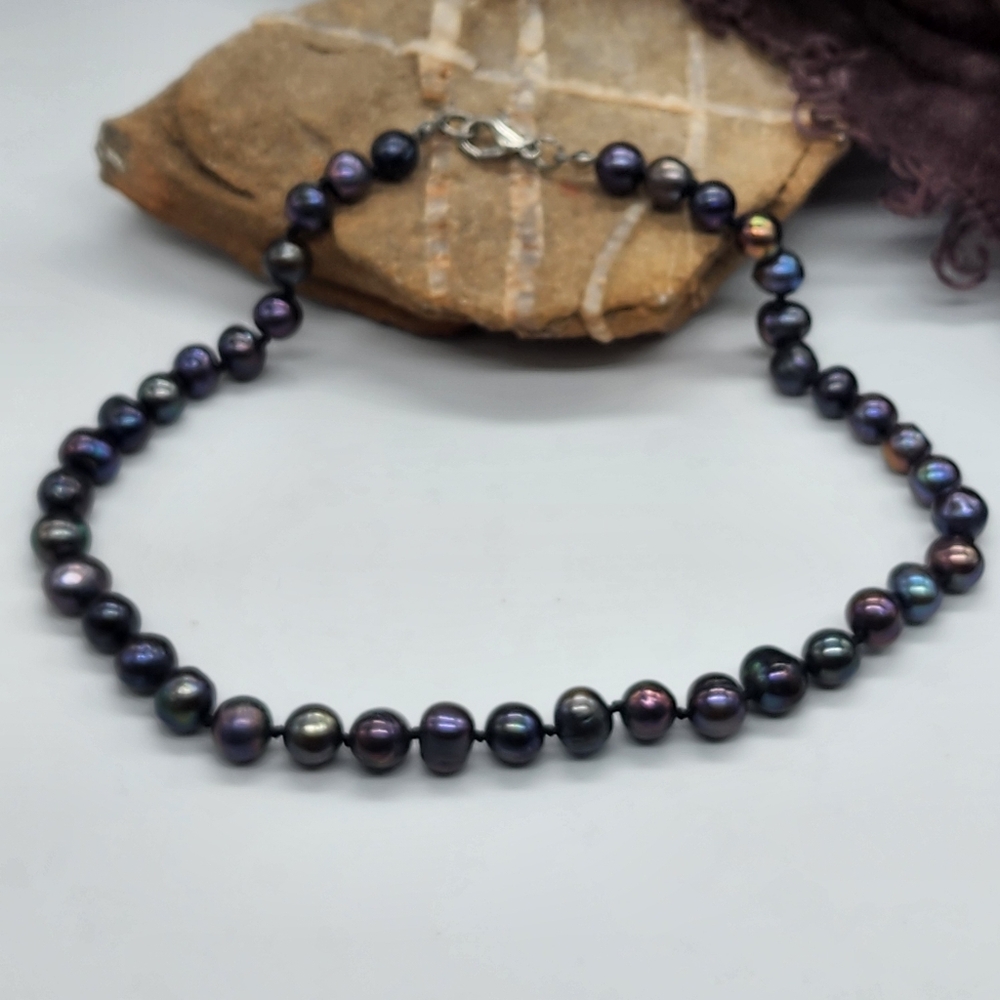 Unique Vintage Jewelry Natural Pearls Irregular Black Tahitian Pearl - Picture 7 of 12